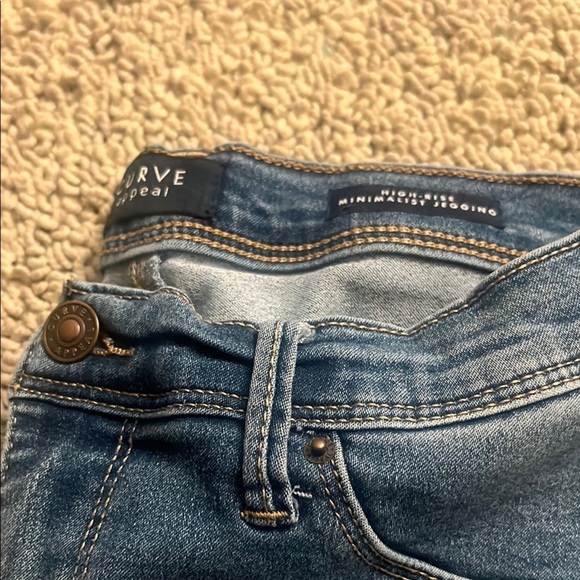 Curve appeal Blue Skinny Jeans with Subtle Fading 335 - Picture 2 of 8